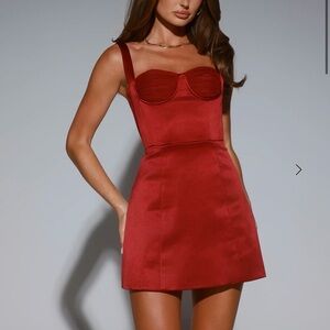 Hello Molly Soft Shimmer Mini Dress Burgundy